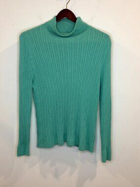 Share Similar items See all  Talbots Sweater Pullover Women XL Green Knit Turt